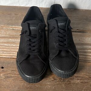 Sperry Men's Black Canvas Sneakers